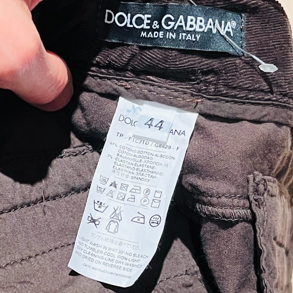 Dolce & Gabbana - Corduroy Dark Brown Pants, Made in Italy, Italian Size 44. - Picture 4 of 7